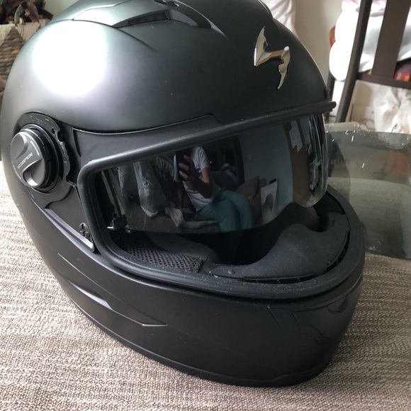 Scorpion EXO-500 full face riding helmet SMALL matte black with new smoke shield - Picture 2 of 6